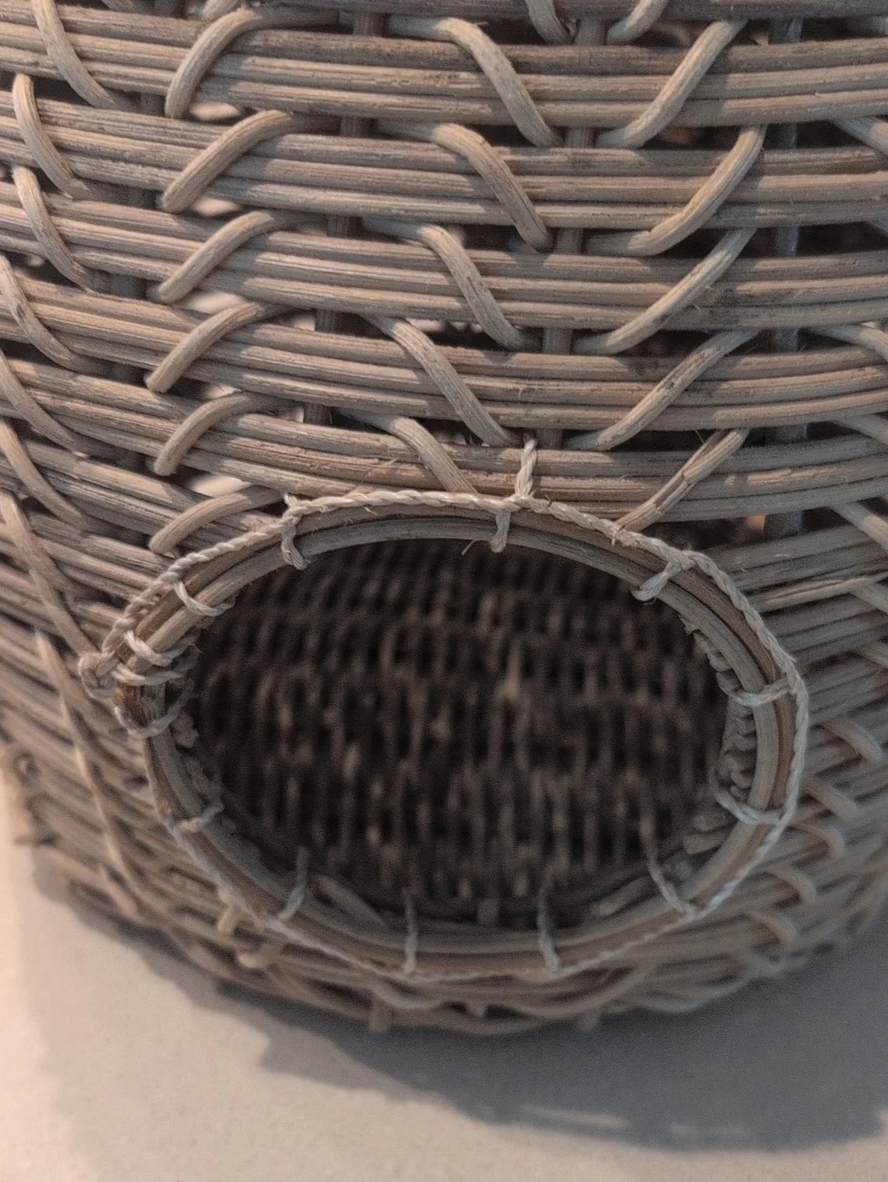 Woven Grey Rattan Bird/Bee's Nest - Home Accents